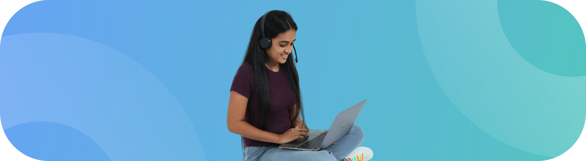Expert online math tutor engaged in an online class.